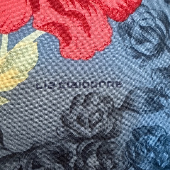 Liz Claiborne Floral Silk Scarf 🇯🇵– Made in Japan – Vintage 1994 - Picture 7 of 9